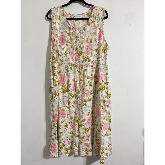 Ella Simone Cotton Floral Knit Nightgown Size 1X - Picture 3 of 10